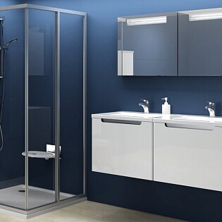 Душевая дверь раздвижная 195х90 см прозрачная, сатин Ravak Supernova SRV2-90 14V70U02Z1