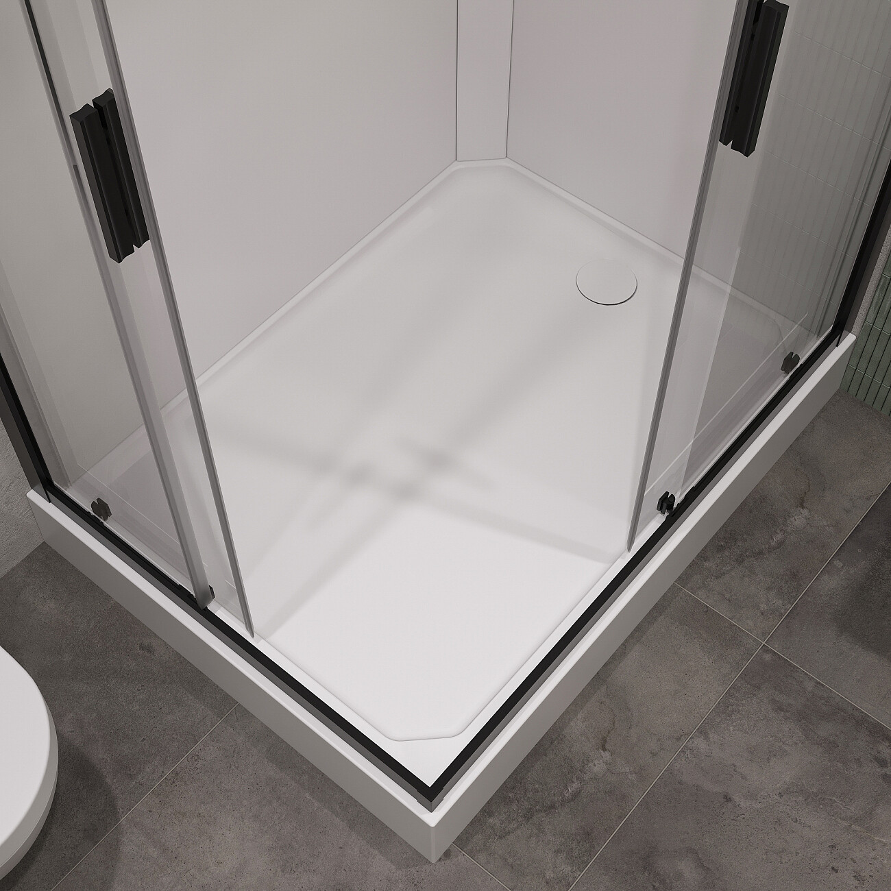 Душевая кабина прямоугольная с низким поддоном 90х120 см черная, белая Stworki "Эстерсунд"  - изображение 5