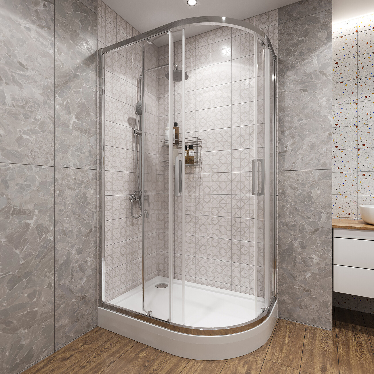 Душевой уголок 120х80 см хром глянец, прозрачное стекло Stworki "Лунд" - изображение 4