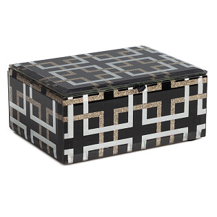 Чёрная шкатулка стеклянная Abbe Маленькая