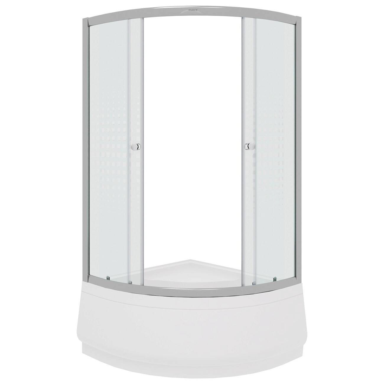 Душевой уголок четверть круга с высоким поддоном 90х90 см хром Parly Z9011 - изображение 4