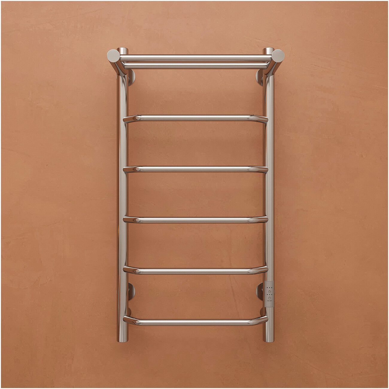 Полотенцесушитель электрический 80х40 см с полкой хром Ewrika "Сафо" FT - изображение 4