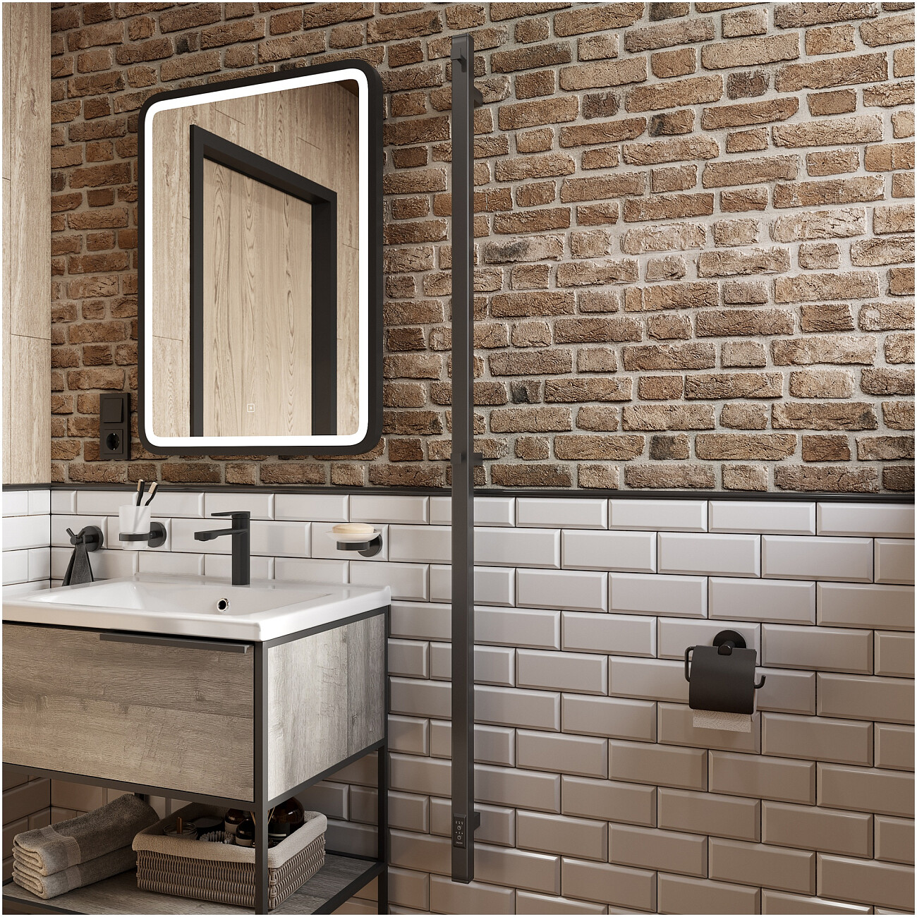 Полотенцесушитель электрический 160х3 см черный Ewrika "Пенелопа" P1 4657801249297 - изображение 4