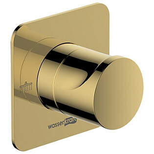 Переключатель для душа встраиваемый на 2 выхода глянцевое золото Wasserkraft A277