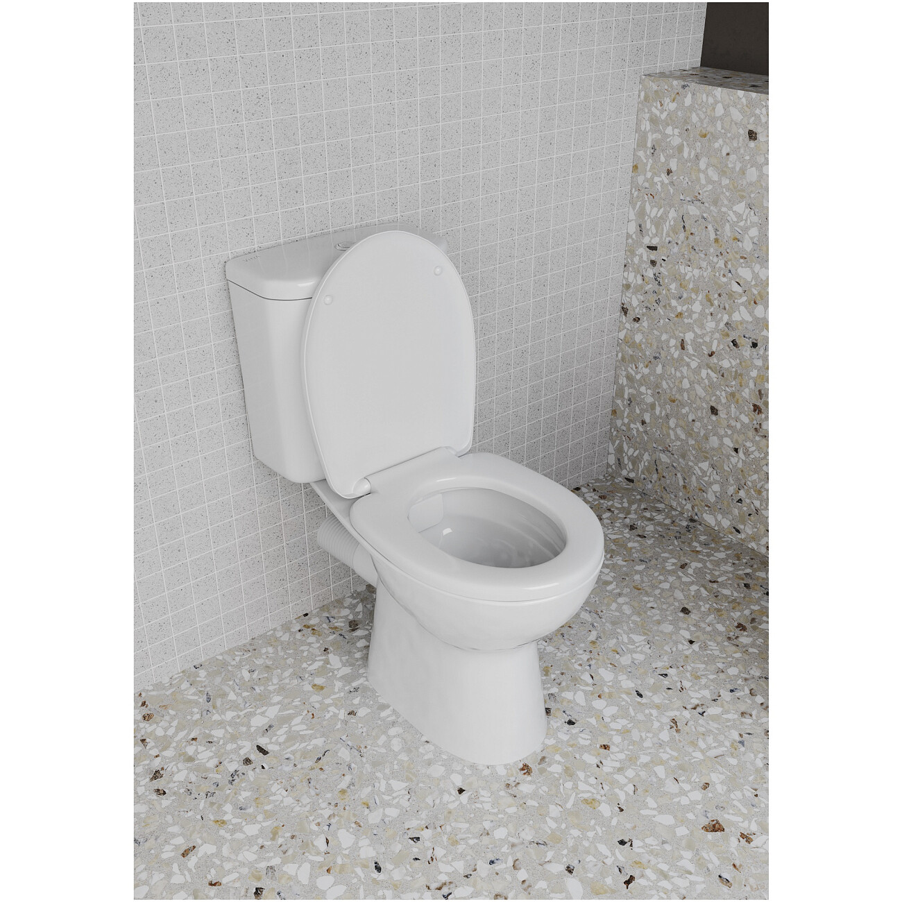 Унитаз напольный безободковый c термопластовым сиденьем белый Vitra S10 Smooth Flush 9864B003-7201 - изображение 3