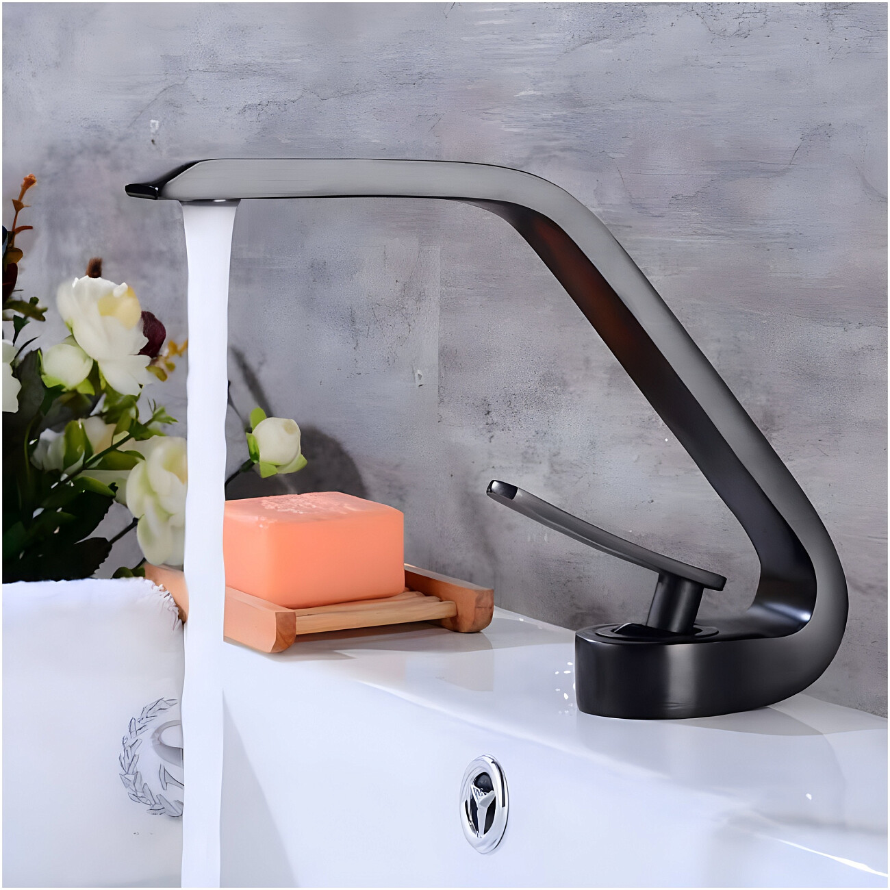 Смеситель для раковины однорычажный черный Boch Mann Hoe B BM9633 - изображение 3