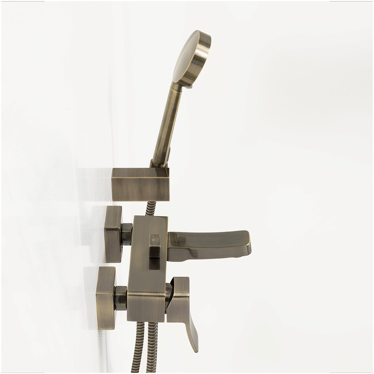 Душевой комплект с лейкой и коротким изливом светлая бронза Wasserkraft Exter 1601 - изображение 8