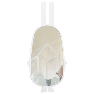 Зеркало детское напольное белое "Заяц"