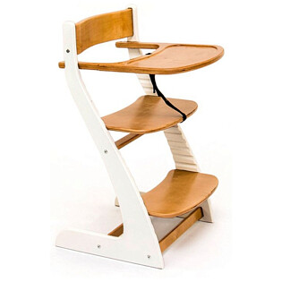 Детский растущий регулируемый стул "Усура" белый, дерево