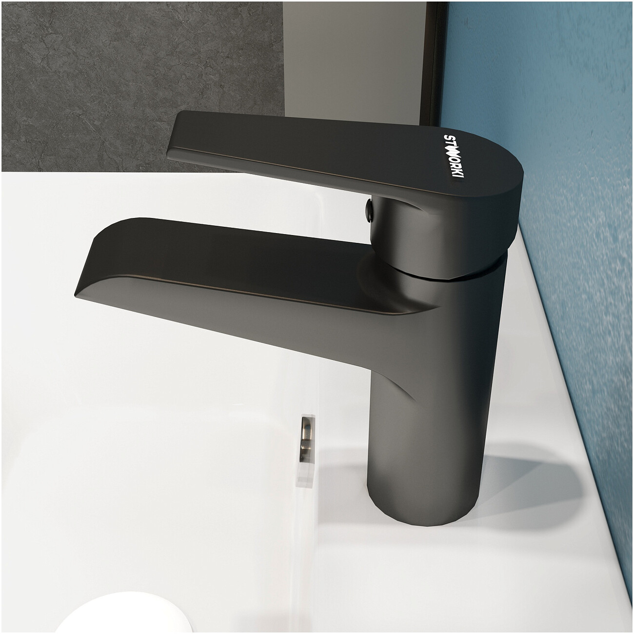 Смеситель для раковины однорычажный черный Stworki "Эстфолл" S44010BK - изображение 7