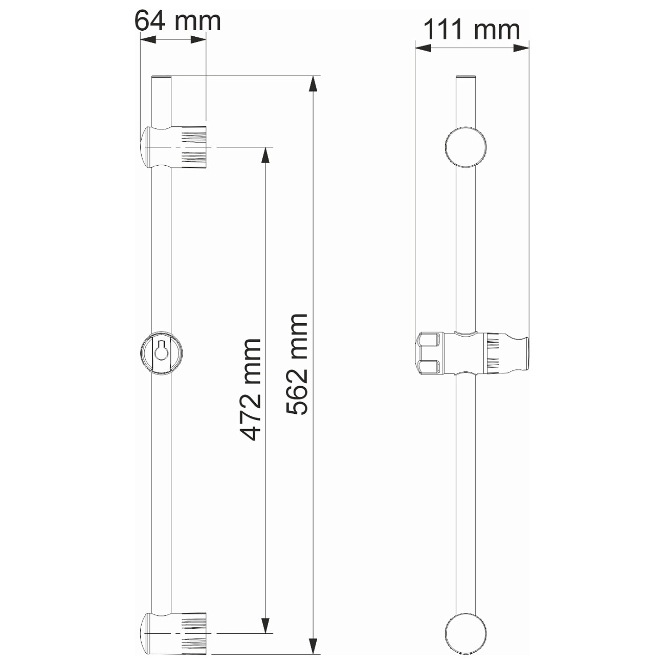Душевая стойка металлическая 56 см никель Wasserkraft A012 - изображение 5