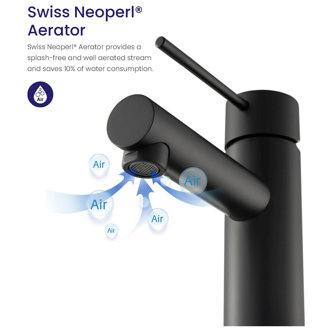 Смеситель для раковины черный Timo Saona 2361-03F - изображение 3