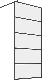 Душевая перегородка стеклянная 100х220 см прозрачная, черный матовый Stworki &quot;Кронборг&quot; Loft-GW