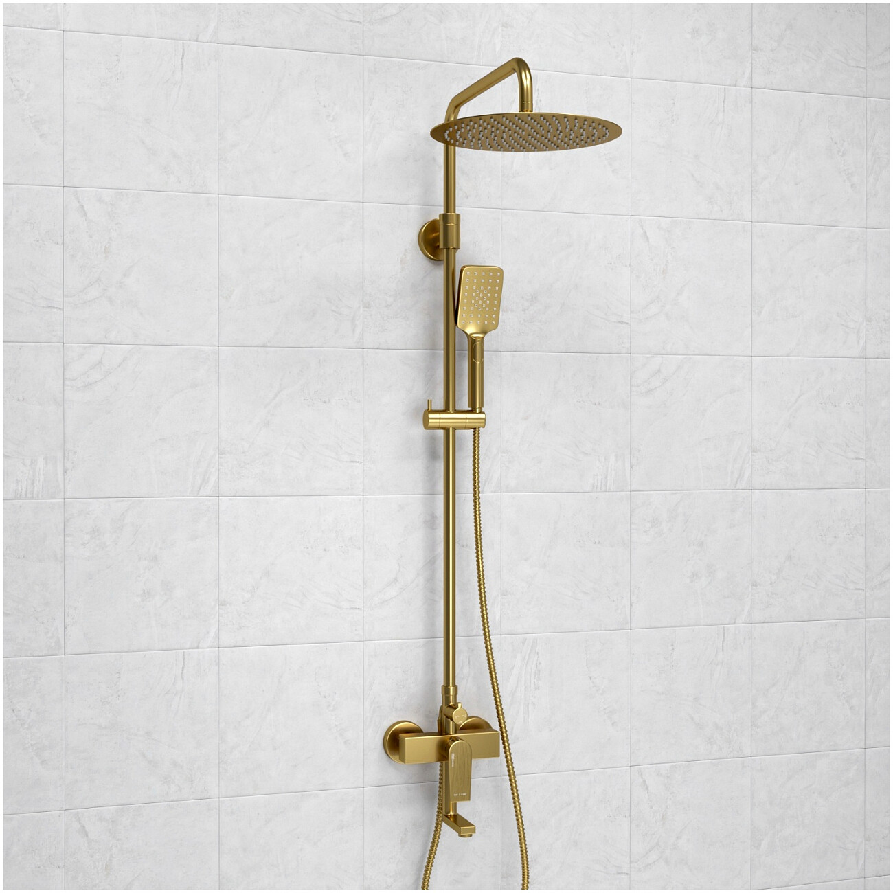 Душевая система со смесителем из латуни золотая Wasserkraft A155.262.201.BG - изображение 2