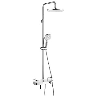 Душевая стойка с держателем и термостатом штанги хром Lemark Tropic LM7011C