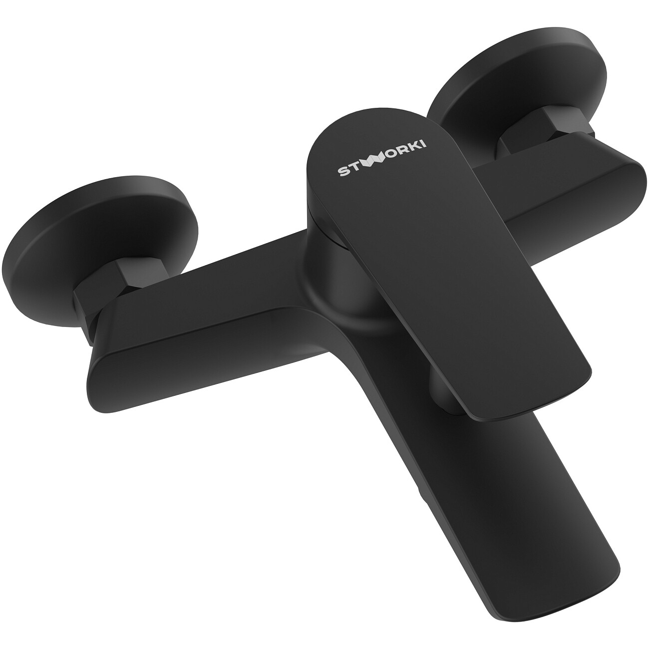 Смеситель для ванны с душем настенный черный Stworki "Вирклунд" S05100BK - изображение 9