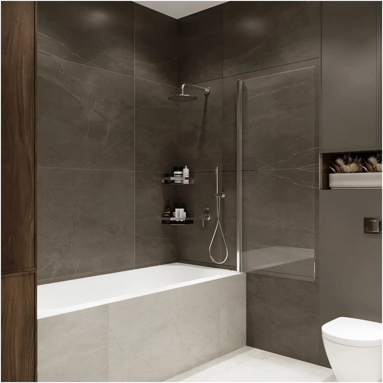 Душевая штора на ванну стеклянная 70х150 см хром Reflection Slider RX15070CCR-24 - изображение 3