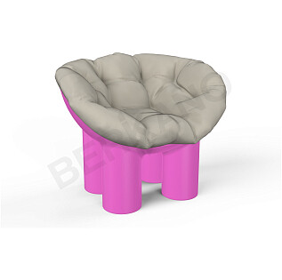 Кресло детское с подушкой розовое, бежевое Slon Kids