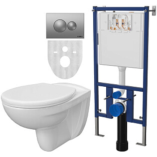 Унитаз подвесной с инсталляцией и кнопкой смыва  Diwo &quot;Анапа&quot; 804-003-701-4501-7311