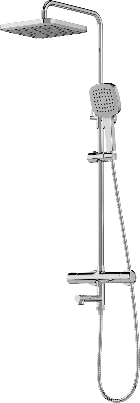 Душевая стойка с верхним душем и термостатом хром Stworki "Орхус" OR-03cr - изображение 5