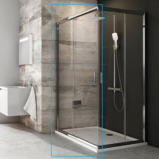 Душевая дверь раздвижная 195х80 см прозрачная, блестящая Ravak Blix BLRV2K-80 1XV40C00Z1