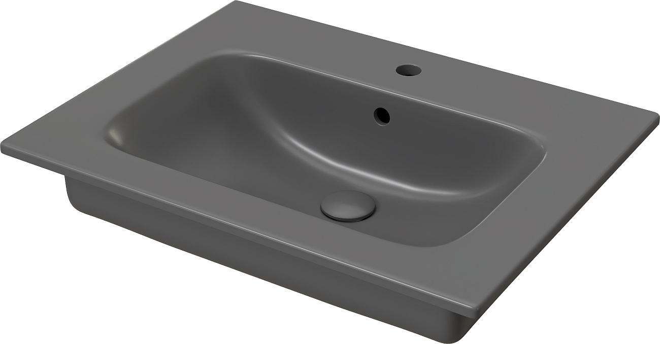 Раковина накладная керамическая прямоугольная 47х61 см антрацит Stworki "Гриндстед" 43061-112-KL - изображение 4