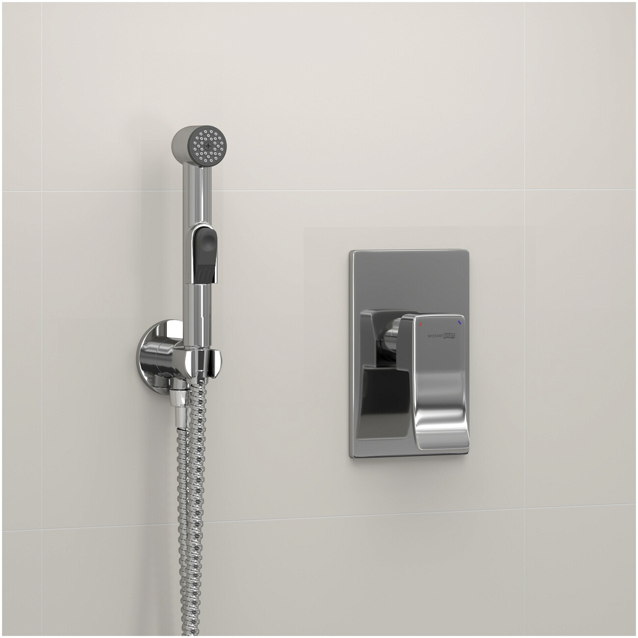 Гигиенический душ с встраиваемым смесителем хром Wasserkraft A010657 - изображение 2