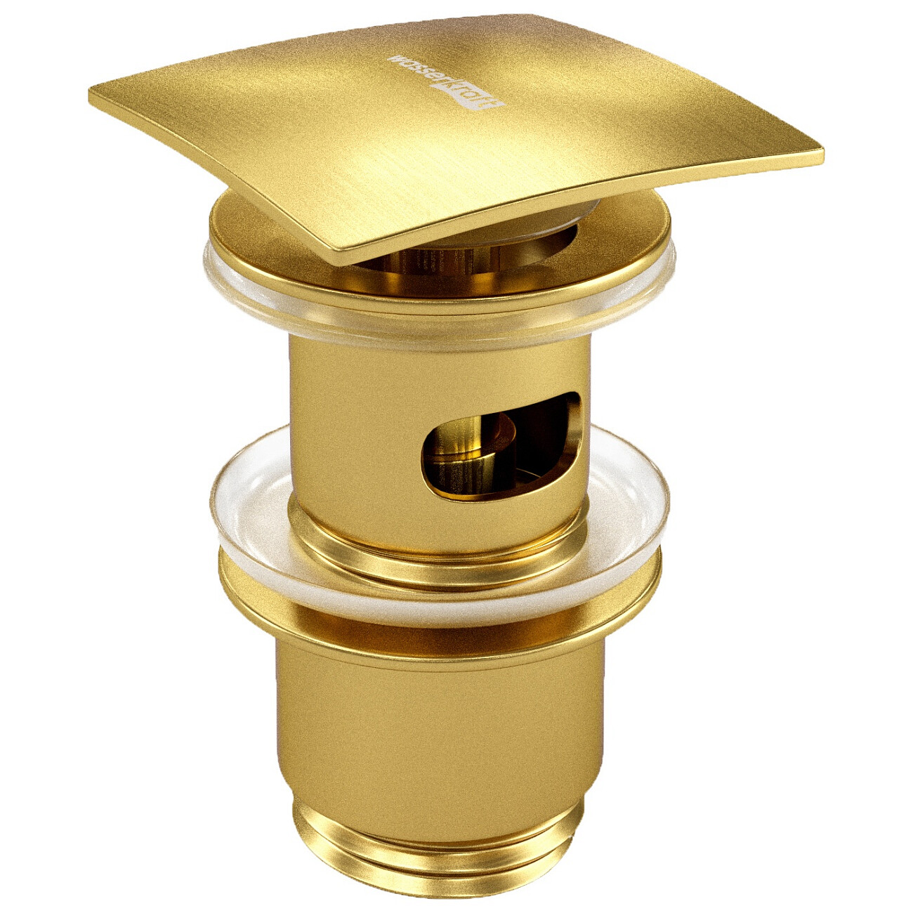 Донный клапан для раковины клик-клак круглый матовое золото Wasserkraft A165 - изображение 2