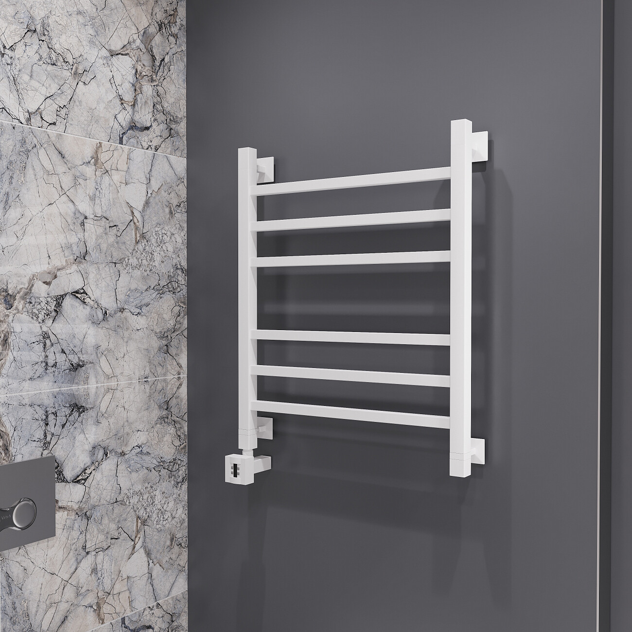 Полотенцесушитель электрический 60х50 см белый Ewrika "Деметра" LP L 4656759179823 - изображение 6
