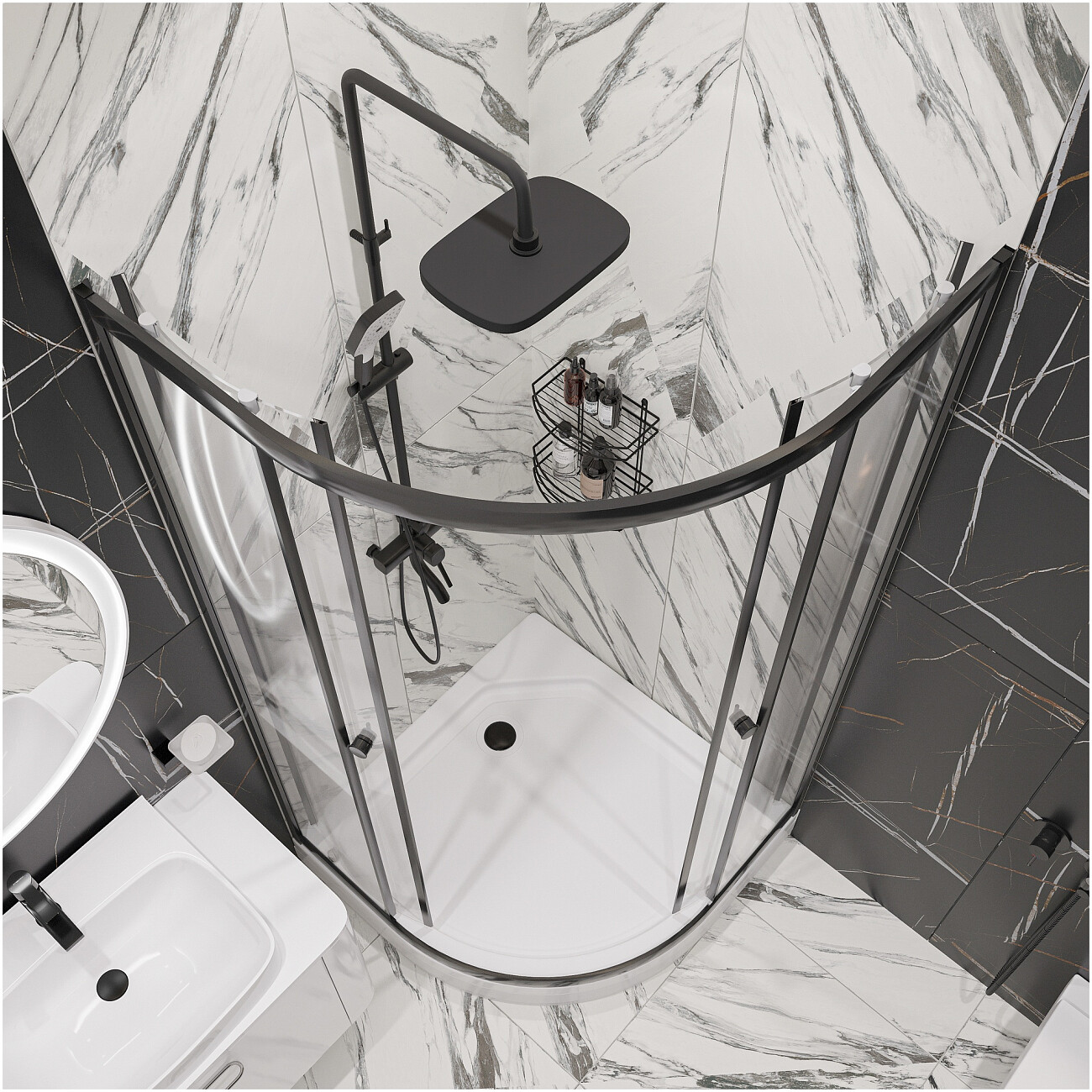 Поддон для душа акриловый четверть круга 90х90 см белый Diwo R 17-90 Щ0000055625 - изображение 9