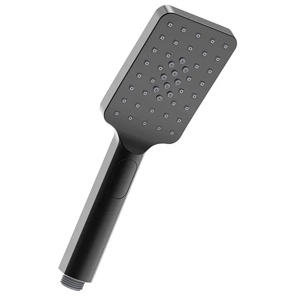 Лейка для ручного душа прямоугольная 12 см черная, хром Lemark LM8123GM - изображение 1
