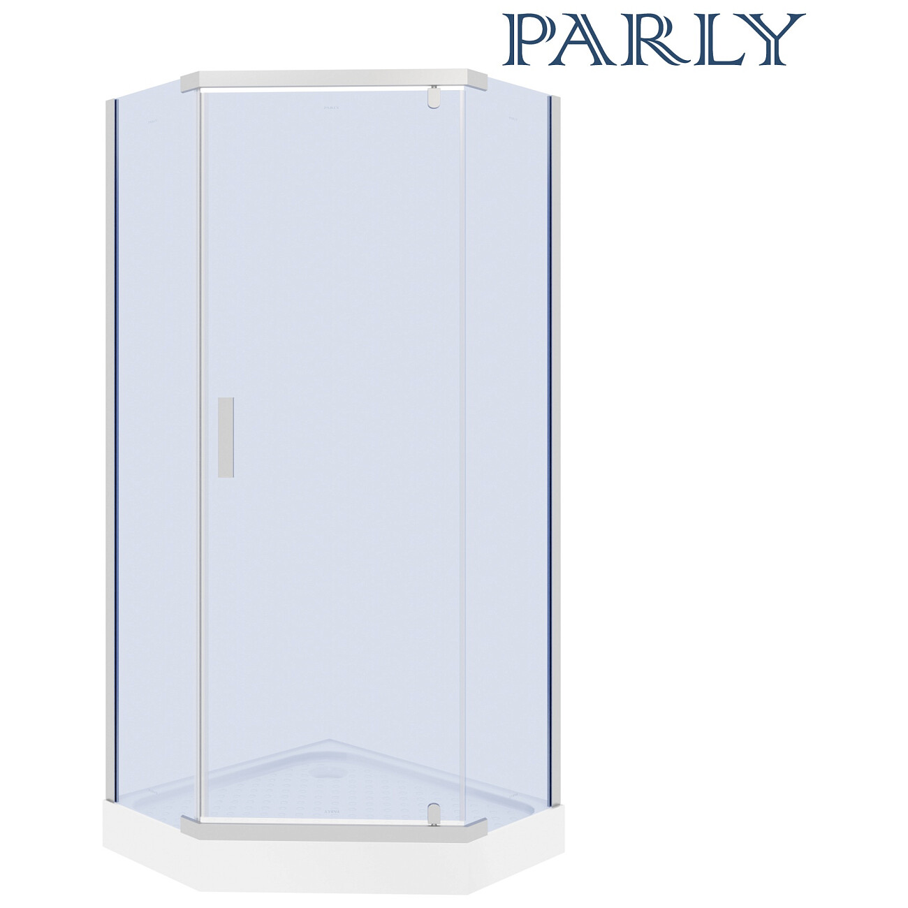 Душевой уголок пятиугольный с низким поддоном 90х90 см хром Parly ZPE911 - изображение 3