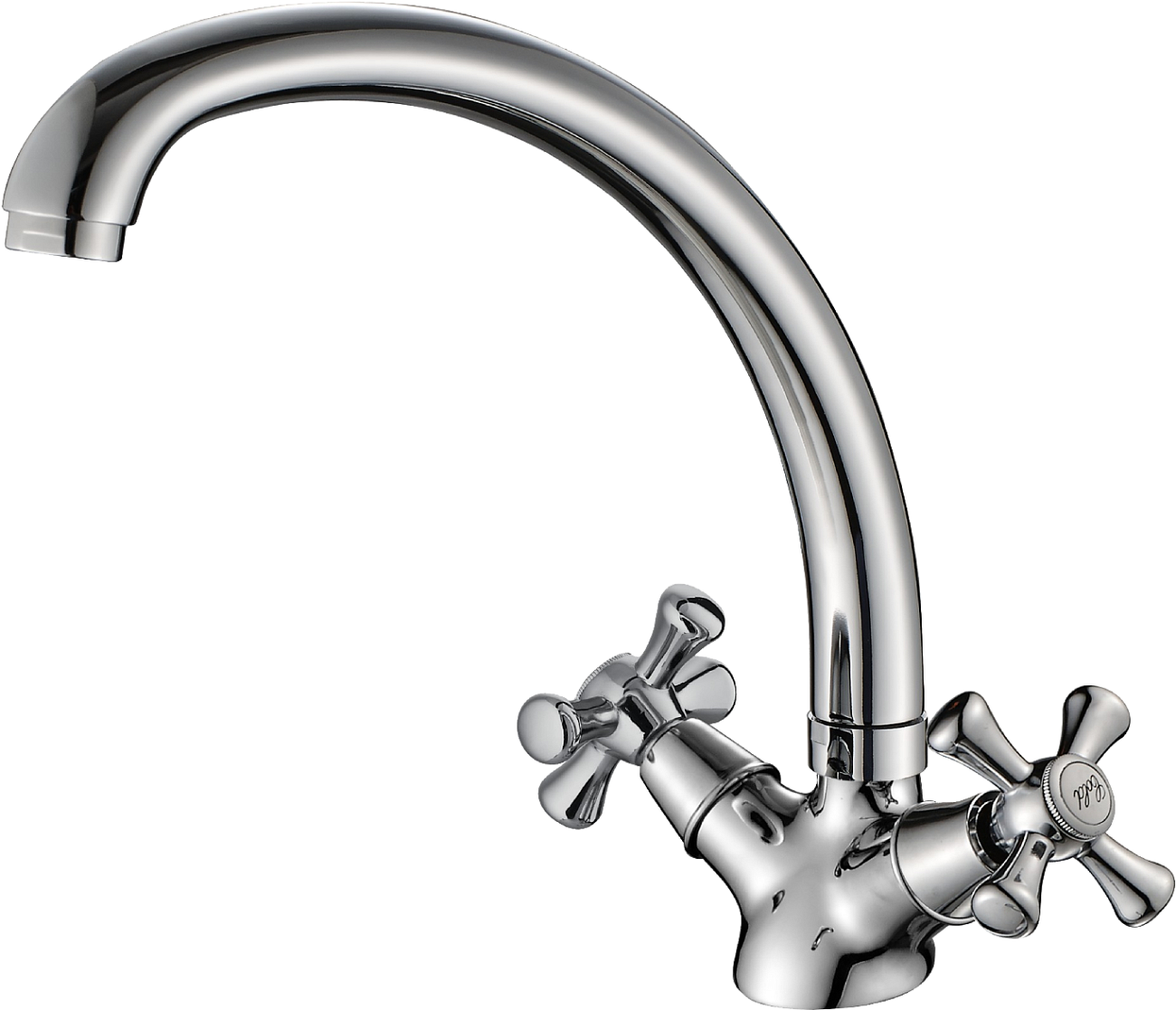 Смеситель для кухни двухвентильный хром Domaci "Равенна" D72-002cr - изображение 3