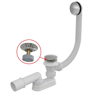 Слив-перелив для ванны автомат круглый хром Alcaplast A504CKM