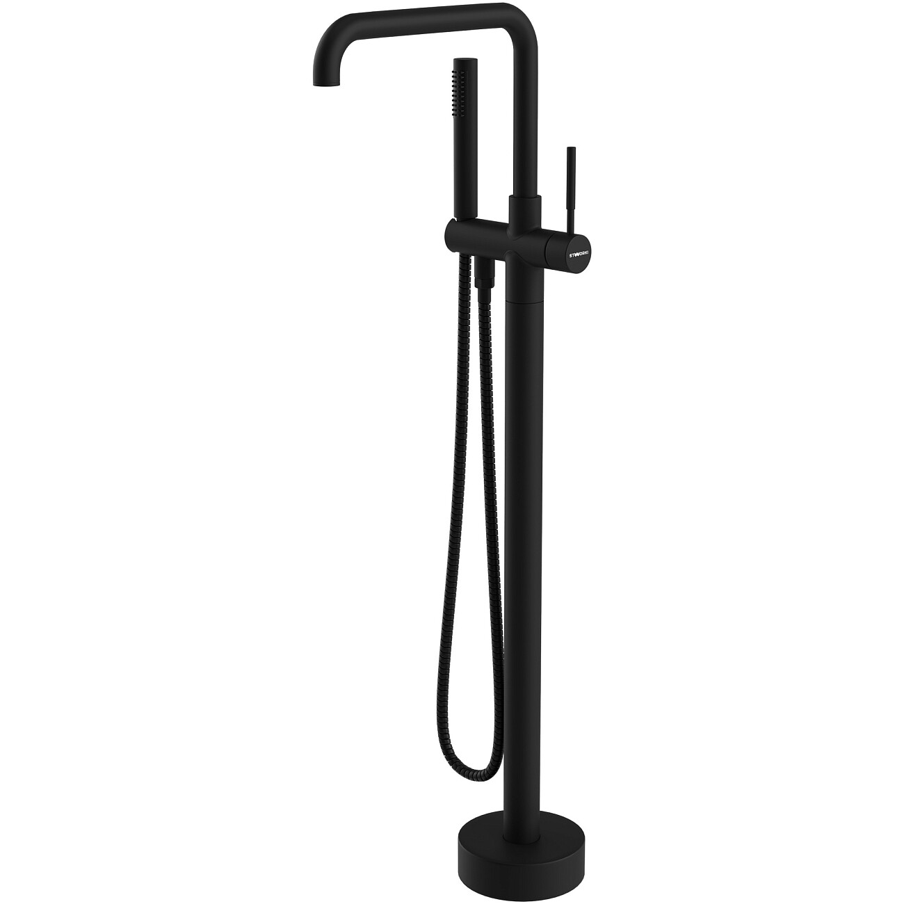 Смеситель напольный для ванны с душем черный Stworki "Лунд" S25080BK - изображение 5