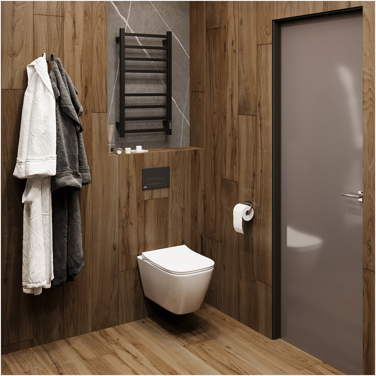 Полотенцесушитель электрический 80х40 см черный Stworki "Пенелопа" L2 - изображение 7