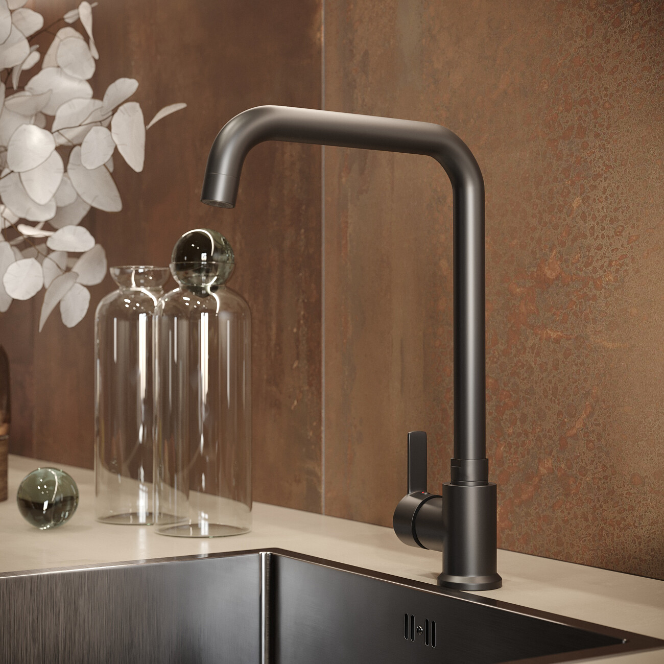 Смеситель для кухни черный Mega Ege MG-PL10-B - изображение 6