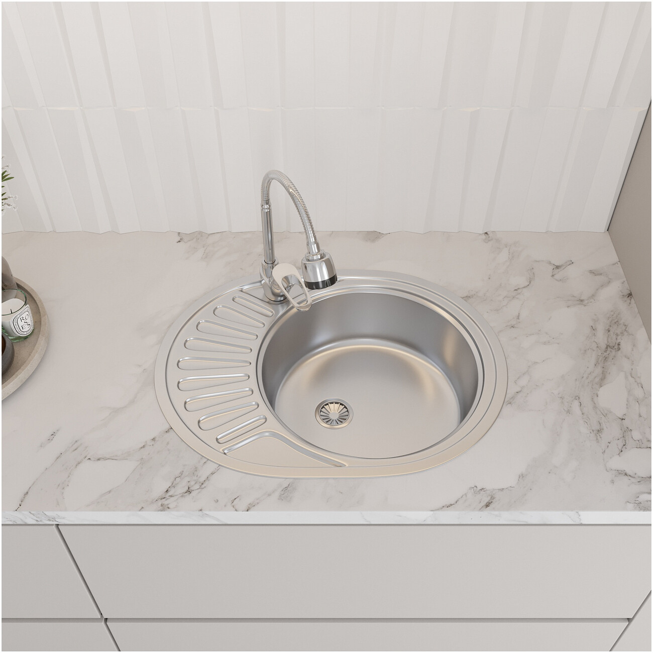 Смеситель для кухни с гибким изливом хром Domaci "Равенна" D11-004cr - изображение 3