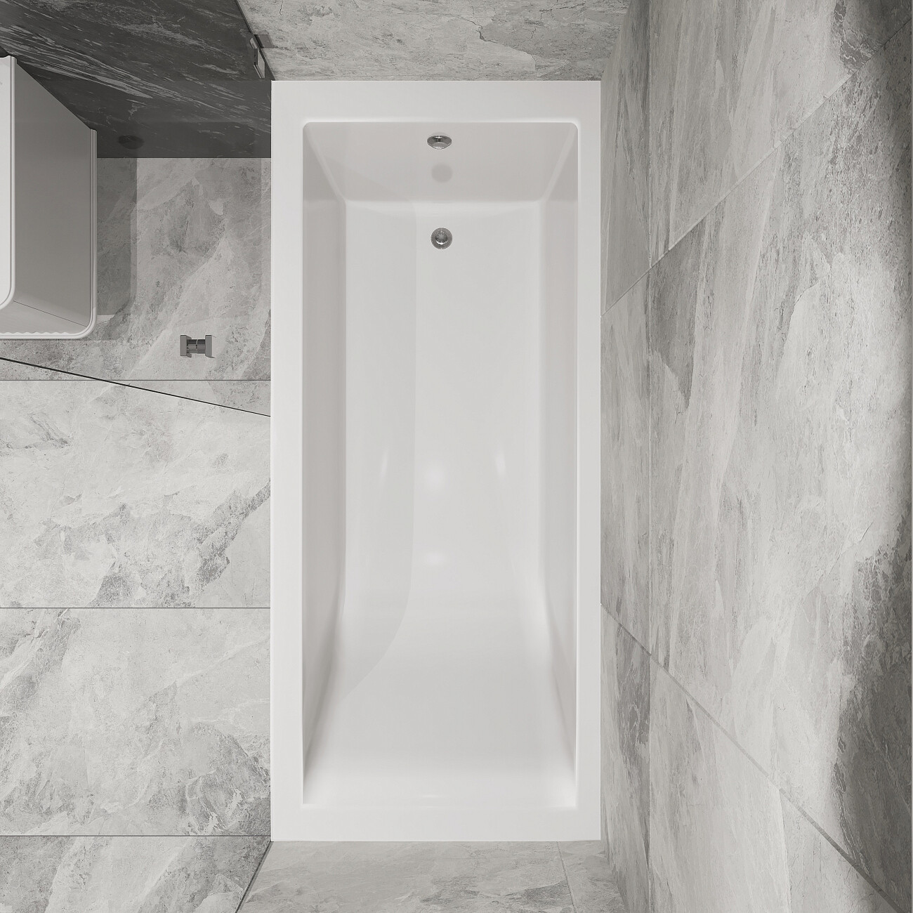 Ванна из искусственного камня с ножками 160х70 см белая Stworki "Ольборг" ФР-00014087, ФР-00014106 - изображение 5