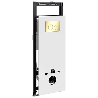 Инсталляция для унитаза с кнопкой смыва глянцевое золото Wasserkraft Salm 27TLT.010.ME.WH.PG02