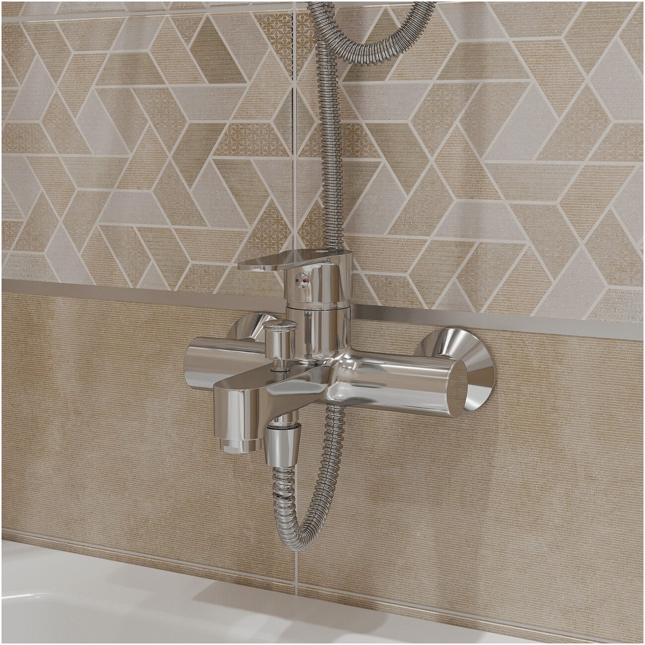 Смеситель для ванны с душем хром Diwo "Ярославль" YAR-02cr - изображение 2