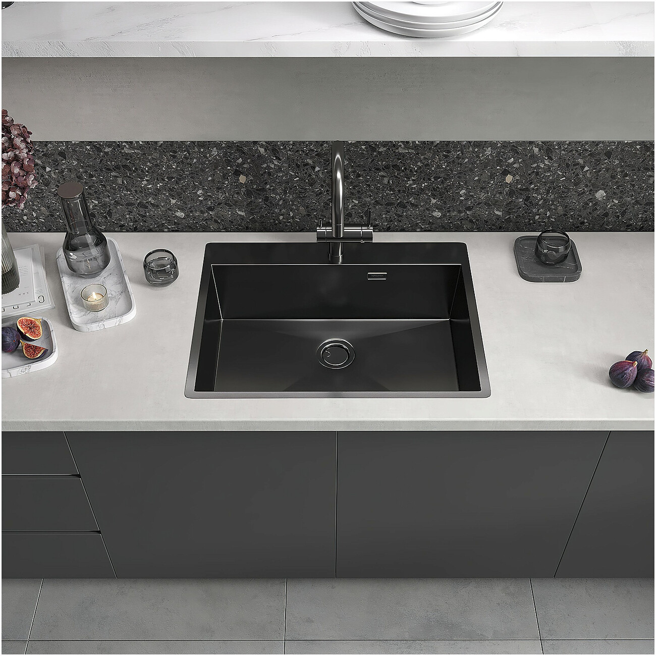Кухонная мойка из нержавеющей стали 50х65 см оружейная сталь Reflexion Iseo RX2265BL - изображение 7