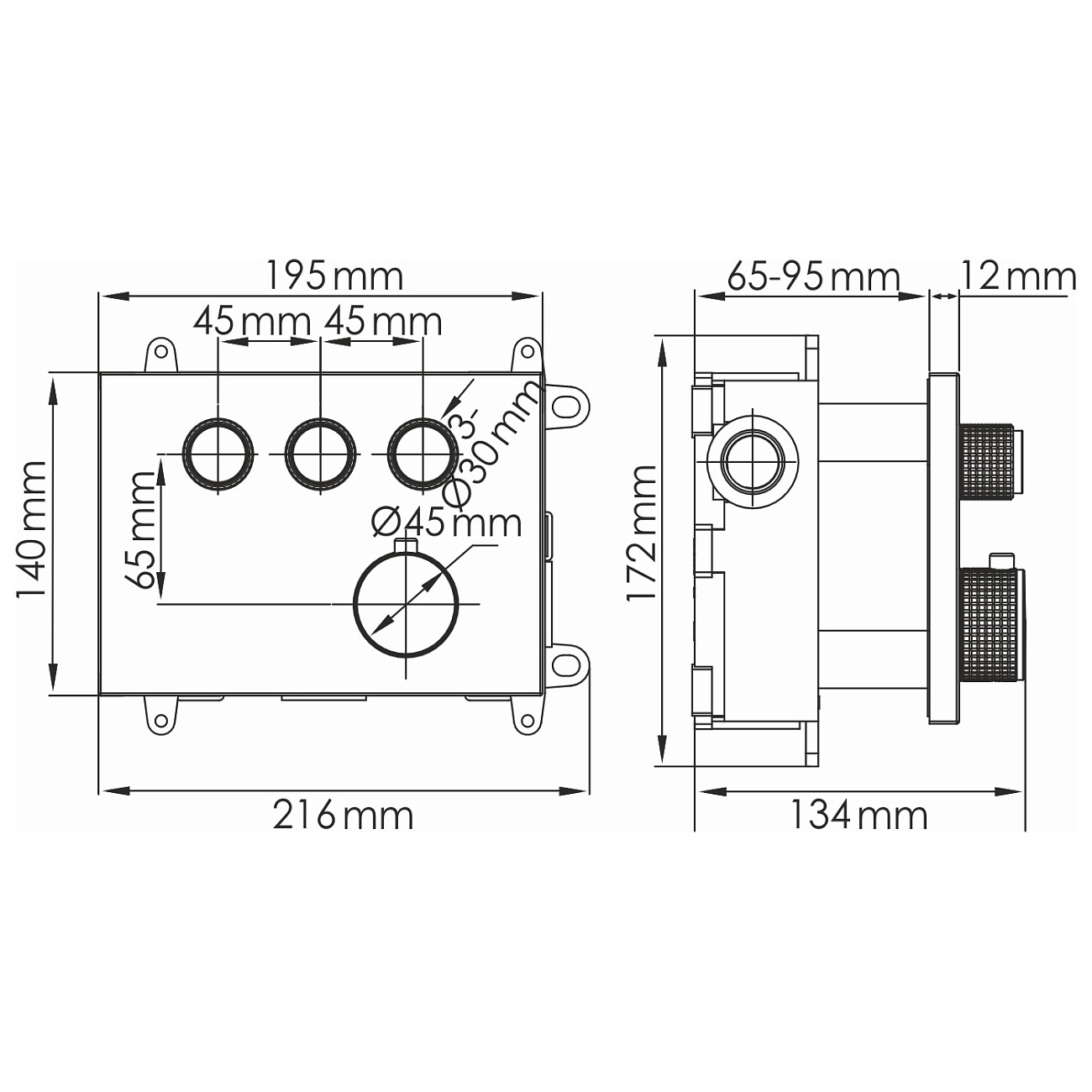 Термостатический смеситель для ванны и душа черный Thermo Elbe 7458 - изображение 2