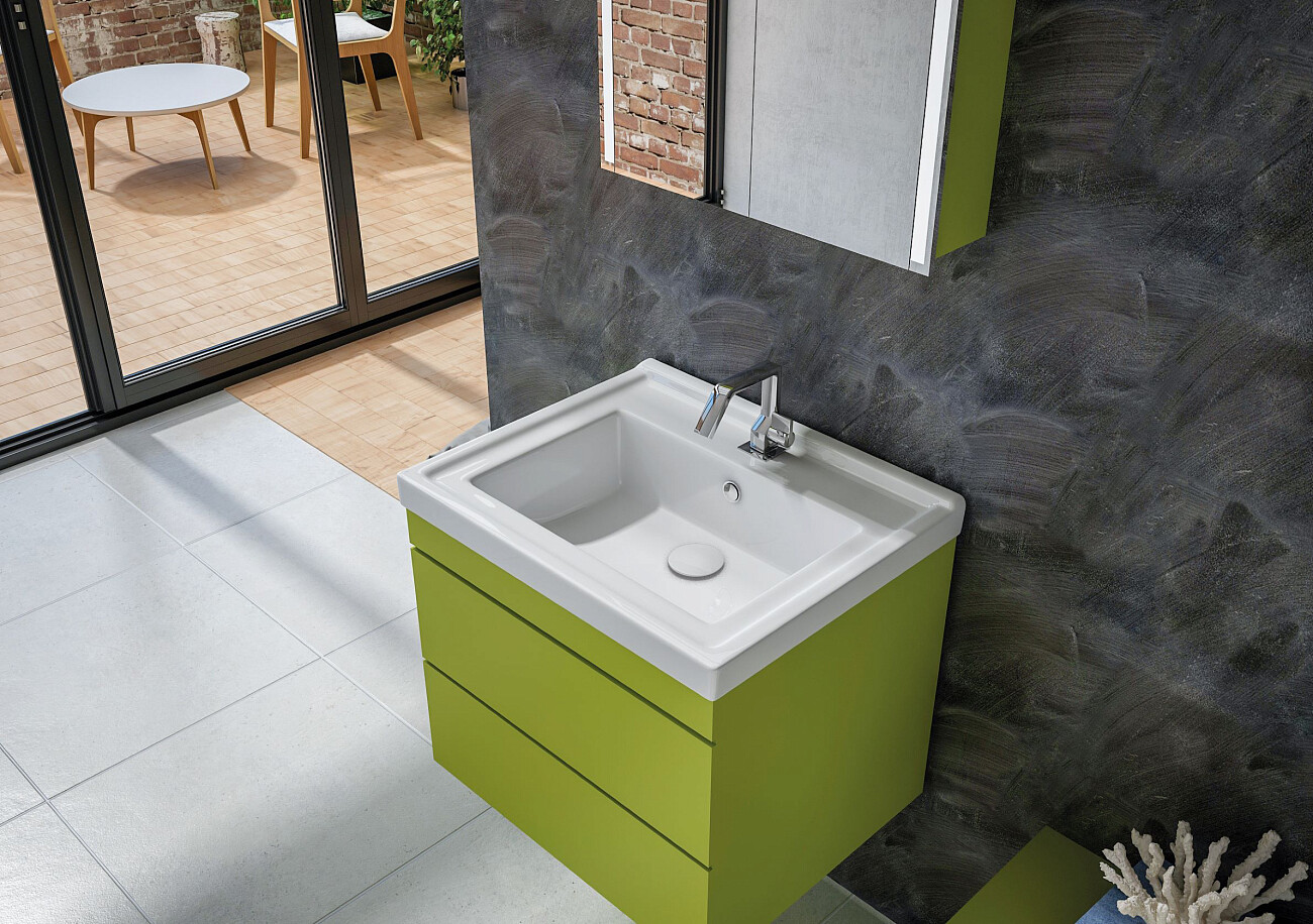 Раковина накладная керамическая прямоугольная 48,5х60 см белая Stworki 8060-KL - изображение 3