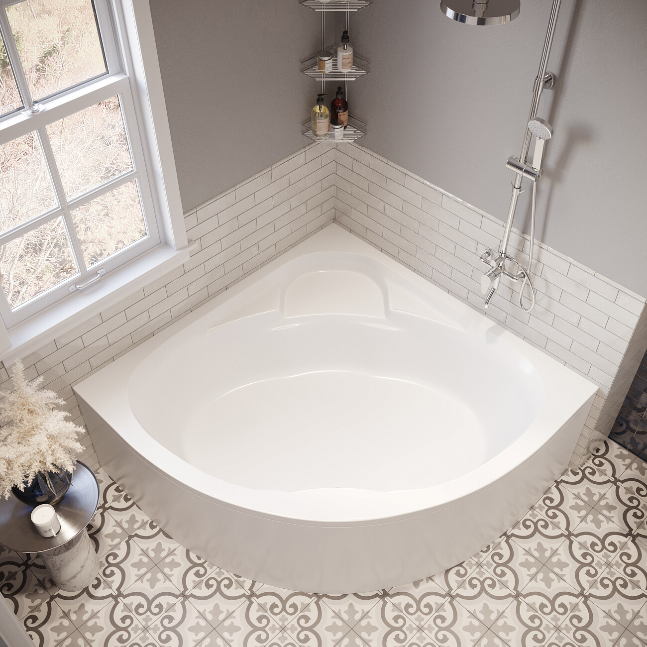 Ванна акриловая угловая 150x150 см белая Artemis Zeugma - изображение 5