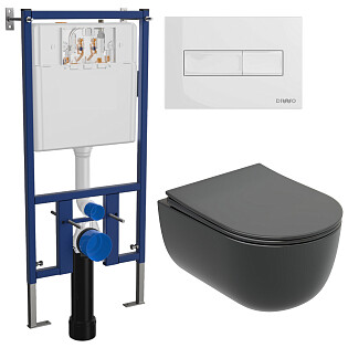 Унитаз Ceramicanova Modena Rimless CN6063MDH с инсталляцией Diwo 4501, с кнопкой белой 7320