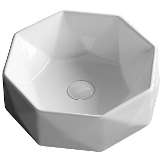 Раковина накладная многогранная из стекловидного фарфора белая Cerutti SPA CR0057