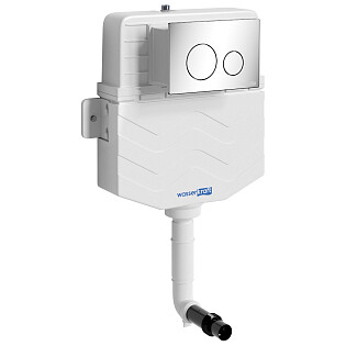 Встраиваемый смывной бачок с кнопкой смыва хром Wasserkraft Aller 10TLT.031.ME.CH02