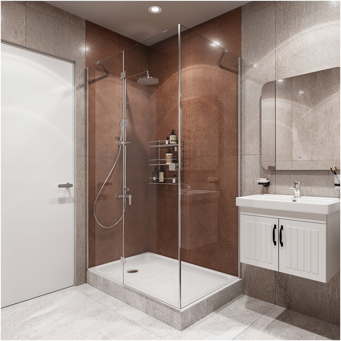 Душевой уголок прямоугольный 80х120 см хром Diwo "Дмитров" Щ0000055596 - изображение 6