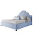 Кровать двуспальная 180х200 голубая Kennedy